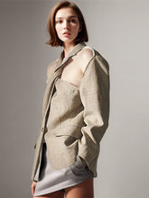 Blazers à revers en spirale et épaules dénudées
